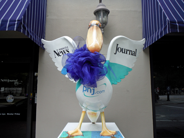 Pensacola News Journal pelican statue